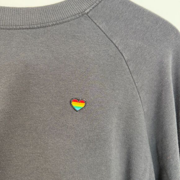 Spiritual Gangster “HAPPY” Cropped Sweatshirt – Rainbow Heart Logo - Picture 8 of 9